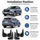 Splash flaps for front and rear wheel areas, custom-matched shape