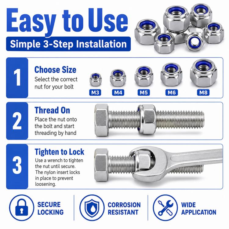 Anti-Slip Hexagonal Nut Plug 210PCS, M3-M8