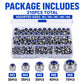Anti-Slip Hexagonal Nut Plug 210PCS, M3-M8