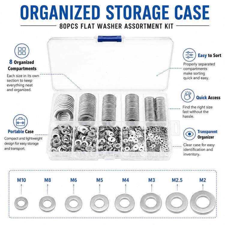 Flat Washer Insulating Round Spacers Suitable for Home use, 80 pcs, 180 pcs, 360 pcs