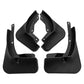 Black front mud flaps set, pair with bolt holes and attachment brackets