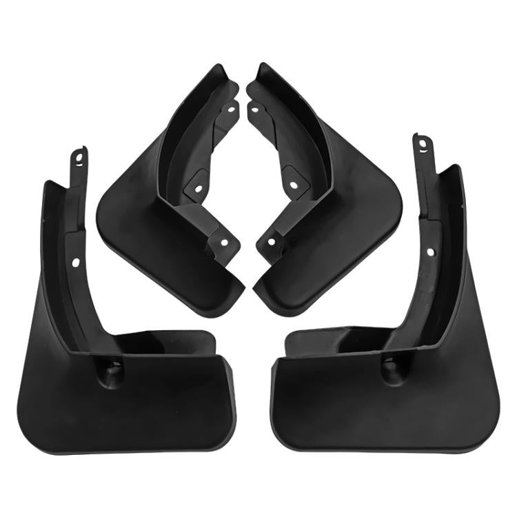 Black front mud flaps set, pair with bolt holes and attachment brackets