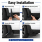 Black mud flaps installation view showing mounting points and screws