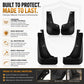 Black mudguards set with smooth edge finish and impact-resistant design, 4 pcs