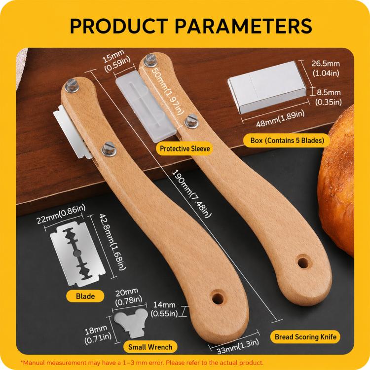 Wooden Handled Curved Bread Scorer, Wooden Handled Curved Bread Scorer