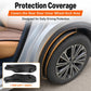 Black rear wheel arch guards installed near rear door inner wheel area, 2-piece set