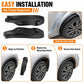 Black mud splash flap guards, 2-piece set with mounting points for installation