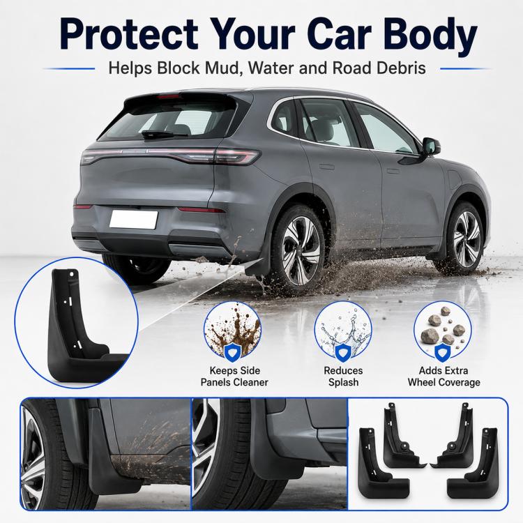4pcs/Set Car Wheel Splash Flaps Fender Guard, For Geely Galaxy E5 2024