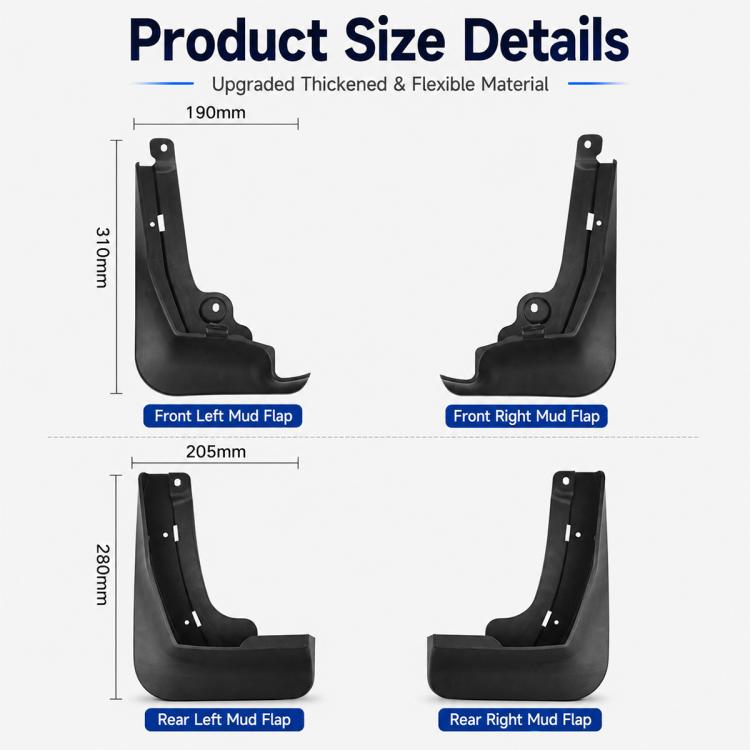 4pcs/Set Car Wheel Splash Flaps Fender Guard, For Geely Galaxy E5 2024