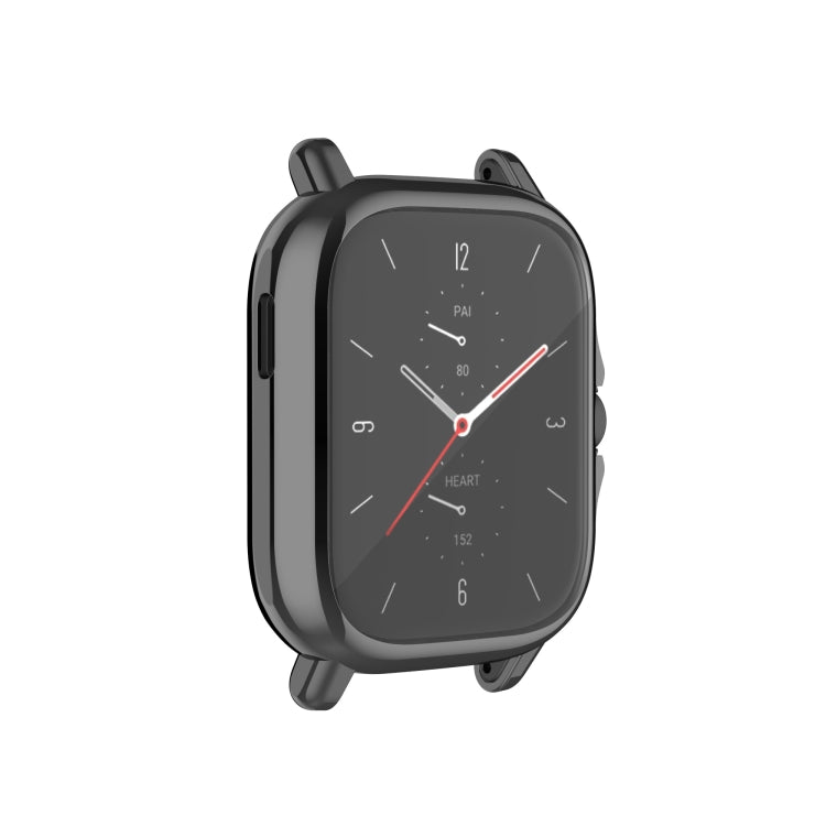 TPU protective watch case cover in dark grey/black with clear front window.