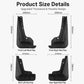 Splash flap size diagram showing front left/right and rear left/right dimensions.