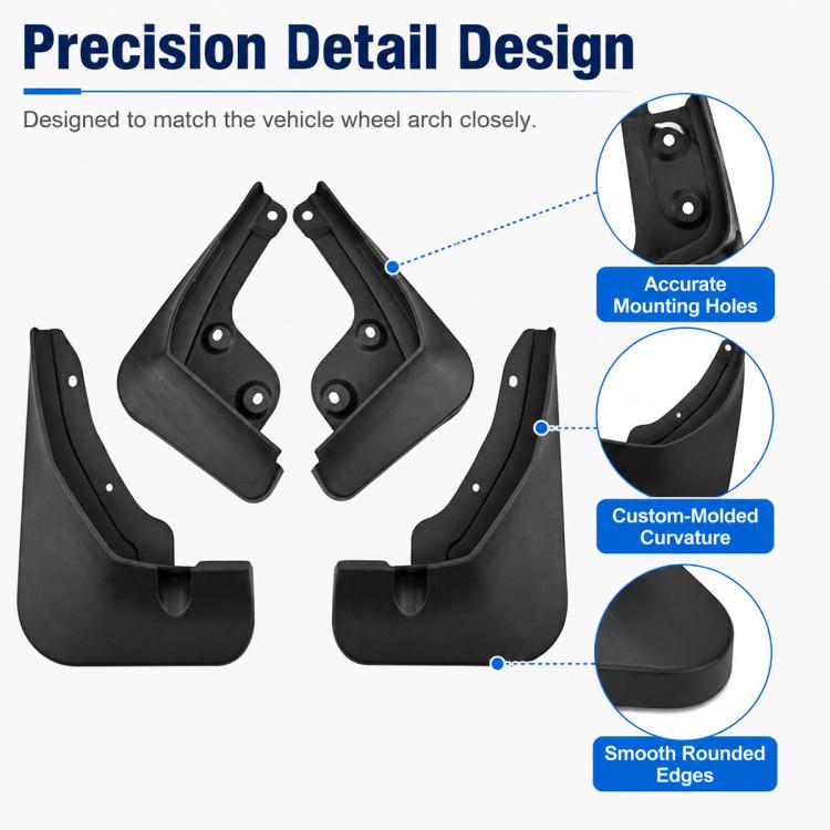 4pcs/Set Car Wheel Splash Flaps Fender Guard, For Geely Preface L 2024