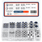 175PCS Lock Nuts and Hexagonal Nut Plug Set, M8 175PCS