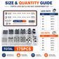 175PCS Lock Nuts and Hexagonal Nut Plug Set, M8 175PCS