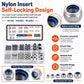 175PCS Lock Nuts and Hexagonal Nut Plug Set, M8 175PCS