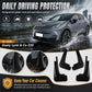 Black splash guard mud flaps to help protect from road spray and debris