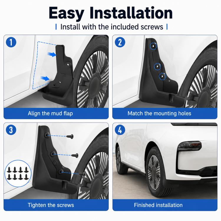 4pcs/Set Car Wheel Splash Flaps Fender Guard, For Geely LEVC L380 2024