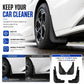 Black front wheel splash flap on car, contoured fender mudguard with mounting holes