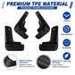 Black splash flap set showing flexible, durable molded shape