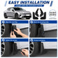 Black splash flaps kit for car installation with included screws