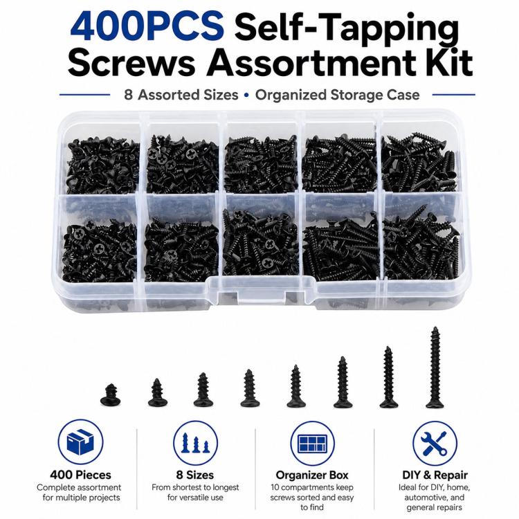 M2 Phillips Self-tapping Screw 400 PCS /  Set, M2 400 PCS / Set