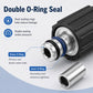 High-pressure hose connector with double O-ring seal and silver metal insert