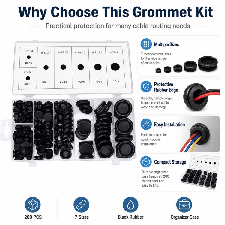 200 PCS/Set NBR Waterproof Seal Rubber Ring