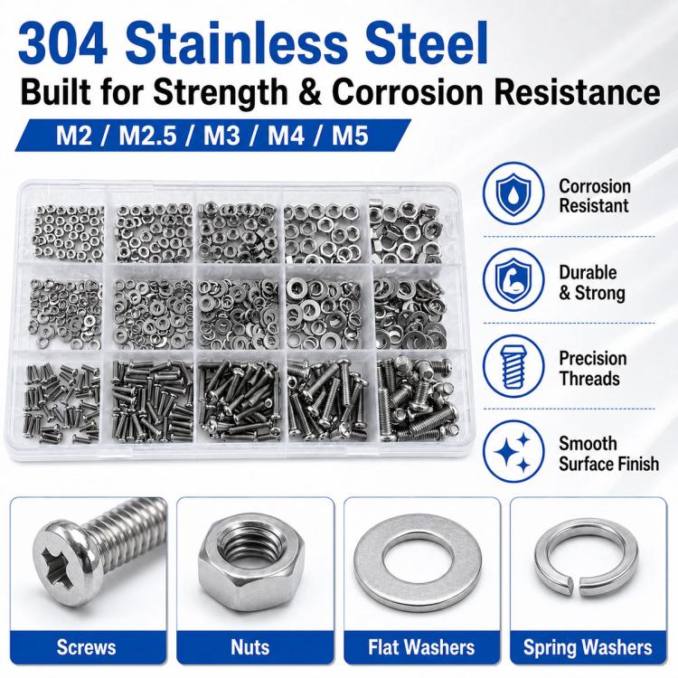 M2-M5 Hexagonal Nuts and Bolts 640PCS / Set, M2-M5 640PCS