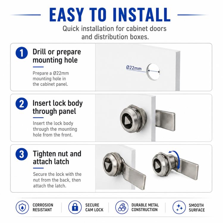 MS408 Stainless Steel Distribution Box Cabinet Door Triangle Lock