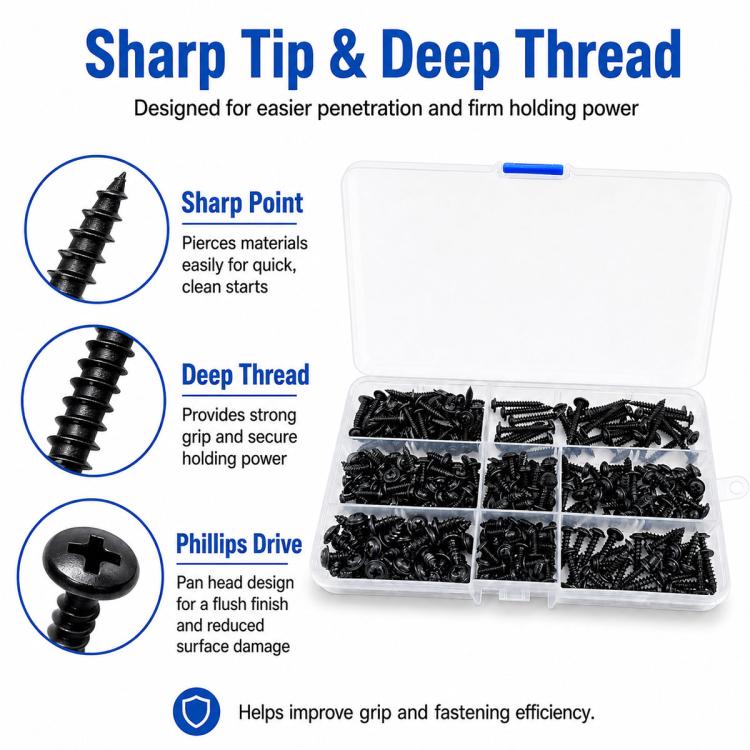 340 PCS / Set Phillips Self-tapping Screw, 340 PCS / Set