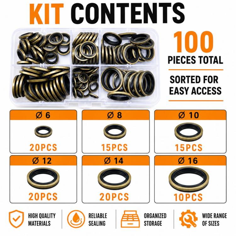 Seal Fixing Rubber Ring Flat Washer Insulating Spacers 100PCS
