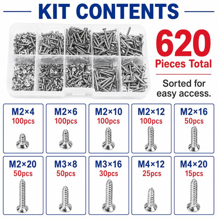 M2 Self-tapping Screw 620 PCS /  Set