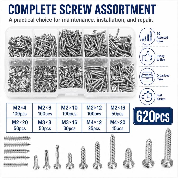 M2 Self-tapping Screw 620 PCS /  Set