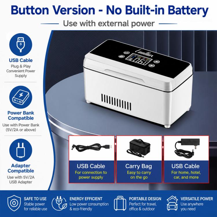 Insulin Portable Double-layer Cooling Box Medication Suitable for Car and Home Use