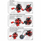 Product box insert showing red baitcasting reels with and without digital display