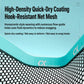 Close-up of teal rim and honeycomb net mesh with quick-dry coating