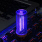 Blue glowing USB LED cylinder atmosphere light with dotted side grille