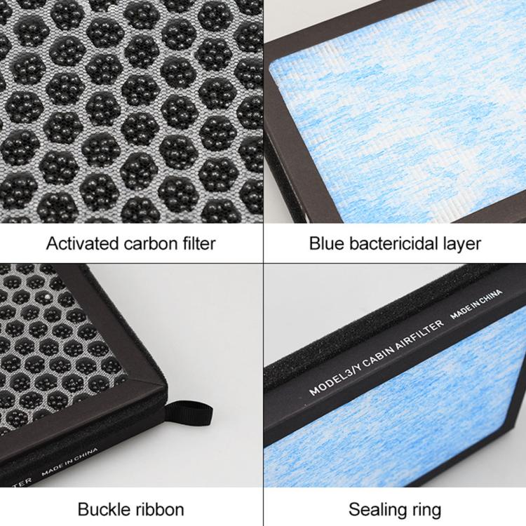 Car Air-conditioning Built-in Filter Element Activated Carbon for Tesla Model 3 / Y, Filter Element