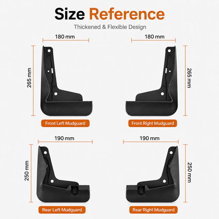 4pcs/Set Car Wheel Splash Flaps Fender Guard, For Changan UNI-V 2024