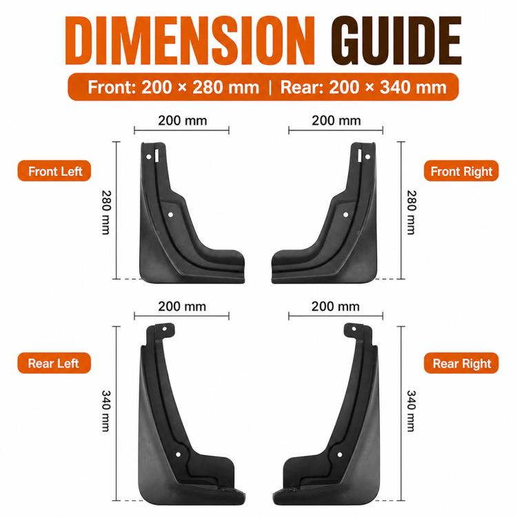 4pcs/Set Car Wheel Splash Flaps Fender Guard, For Changan Deepal S05 2024