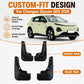 Black front and rear mud flap set for a specific vehicle model