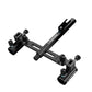 Black dual fishing rod holder with adjustable double bracket and two rod clamp sleeves