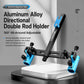 Blue-and-black 360 adjustable dual fishing rod holder with two mounting brackets