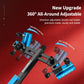 Blue dual fishing rod holder with all-around adjustable double bracket and clamps
