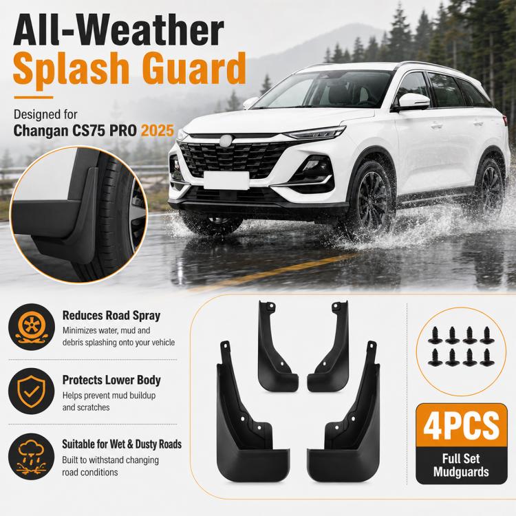 4pcs/Set Car Wheel Splash Flaps Fender Guard, For Changan CS75 Pro 2025