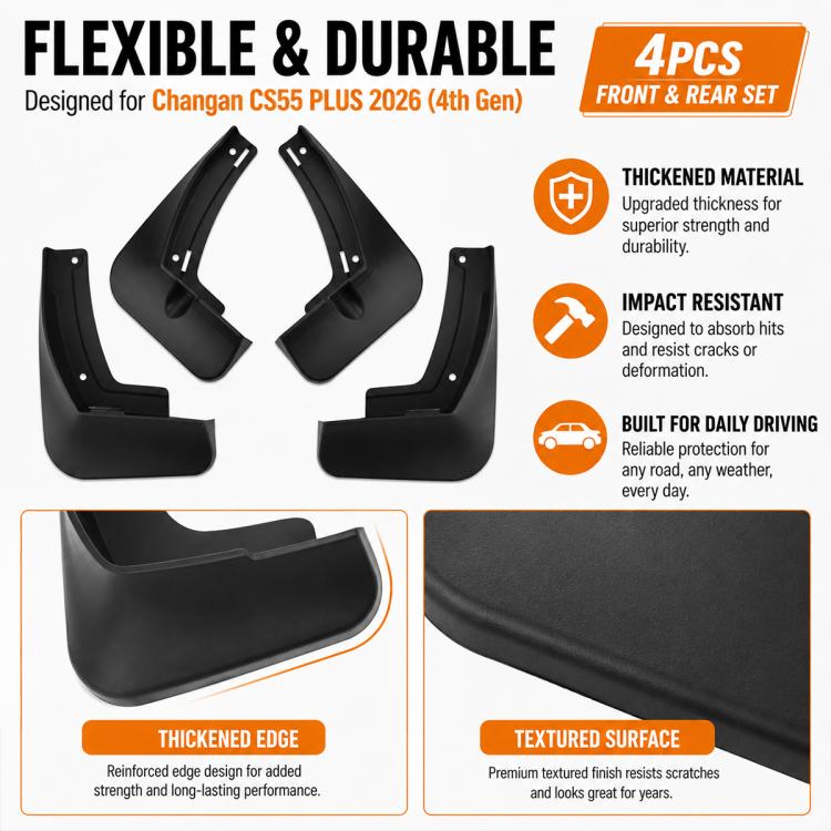4pcs/Set Car Wheel Splash Flaps Fender Guard, For Changan CS55 PLUS 2026