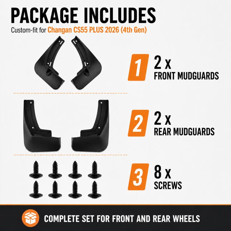 4pcs/Set Car Wheel Splash Flaps Fender Guard, For Changan CS55 PLUS 2026
