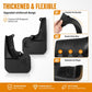 Thick black splash flap guards with reinforced molded corners and mounting holes