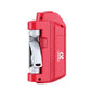 Portable electric fishing line knotter in red with built-in line clips