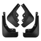 Black splash flaps set showing four pieces with predrilled mounting holes